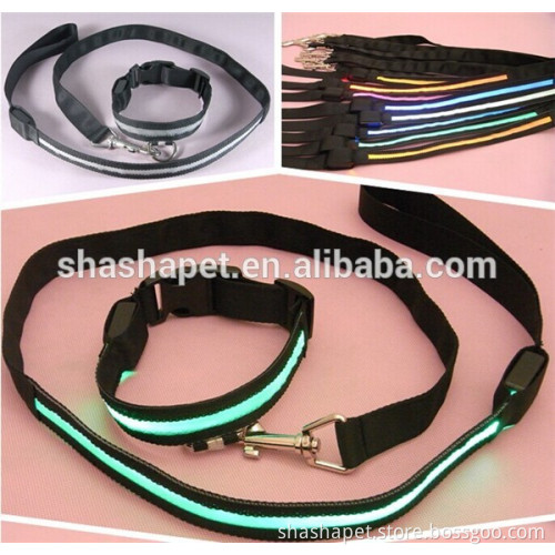 Nylon dog collars wholesale LED Dog Collar and led dog Leash Value Combo